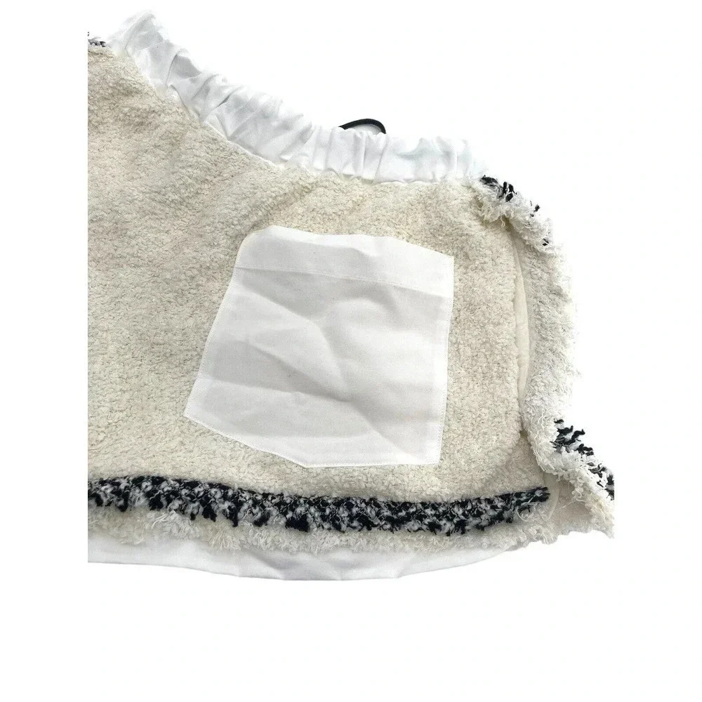 Sacai Tweed Shorts Drawcord Waist Off White Size XS- S